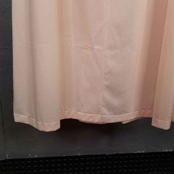 Shadowline Night Gown Sm Maxi Peach Pink Nylon Flower Embroidery Yoke Satin flaw - Picture 8 of 15
